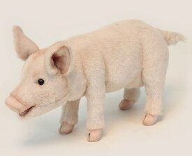 ハンサ【HANSA】リアルアニマル ぬいぐるみ コブタ34cm ピンク