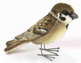 ハンサ【HANSA】リアルぬいぐるみスズメ10cm 小鳥 ことり