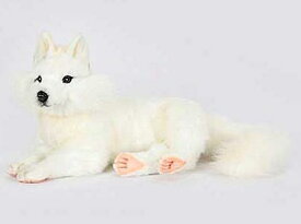 ハンサ【HANSA】リアルぬいぐるみ白キツネ 40cm ホッキョクギツネ 白い狐 北極