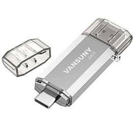 USBメモリ Type-C 64GB 高速転送データ USBフラッシュドライブ 2in1 OTG USB 3.0 + USB Cメモリスティック デュアル タイプC 64ギガ 大容量 (銀)