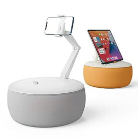 スマホピロースタンド 360°角度ダブル高さ調節可能 タブレット クッション スタンド縦置きスタンド ベット置き 膝上まくら 携帯電話スタンド 膝上ホルダー 4-7インチのデバイスに対応可能 スイッチ/iPhone/iPad/iPad miniに適用