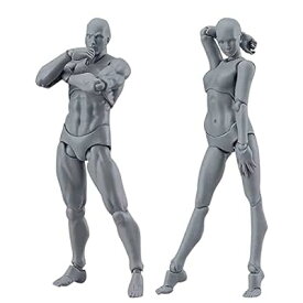 デッサン用 モデル人形 男女2点セット 人形 可動式 漫画模型 筋肉質体型 全身ドール ドールタイプ 美術 スケッチ 人形 男性 女性 素体