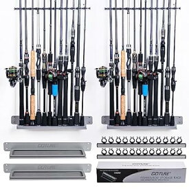 釣竿スタンド 壁掛け式 最大24本収納 耐荷重10-20kg ロッドホルダー 釣り 縦置き式 釣り竿収納 省スペース 簡単にインストールする 竿立て シルバー