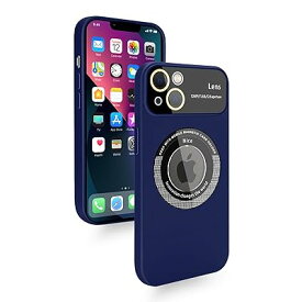 iPhone 13 ケース MagSafe対応 シリコン 耐衝撃 薄型 軽量 アイフォン13 スマホケース 柔軟 マットな質感 レンズ保護 大きなカメラ窓 プロテクター付き 指紋防止 ワイヤレス充電対応（ブルー）