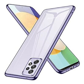 Galaxy A52 5G ケース SC-53B スマホケース クリア 透明 ソフト tpu 紫 スリム ストラップホール付き 耐衝撃 カバー ギャラクシー ライトパープル