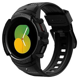 Galaxy Watch 5 バンド 44mm 一体型 ケース Galaxy Watch 4 対応 カバー 耐衝撃 PC TPU 二重構造 スポーツバンド 落下 衝撃 吸収 耐久性 傷防止 ラギッド・アーマー・プロ ACS03830 (ブラック)
