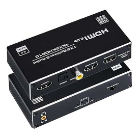 HDMI 分配器 1入力2出力 HDMIスプリッター 1x2 音声分離 4Kx2K HDR「3.5mm音声+同軸+ SPDIF音声分離」 HDMI 2.0b HDCP2.2 4K@60Hz HDR フルHD 3D RGB 8:8:8 1入力2出力 音
