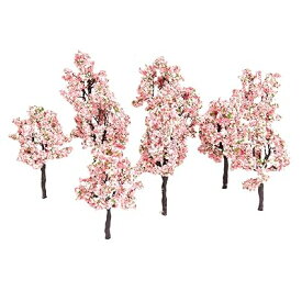 10個入り ジオラマ 樹木 木 ピンクの花 鉄道模型 モデルツリー 樹木 鉢植え用 風景 装飾 情景コレクション 建築模型 ミニチュア 木 砂盤模型 OO HOスケール 11cm