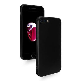 iPhone 8Plus iPhone 7Plus ケース 耐衝撃 シリコン カバー 軽量 薄型 柔軟 アイフォン8Plus スマホケース マット質感 指紋防止 擦り傷防止 落下防止 滑り止め ストラップホール付き (ブラック)