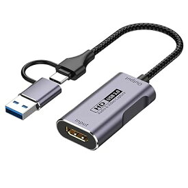 HDMI ビデオキャプチャ USB3.0 4K入力 1080P@60Hz YUY2出力 USB Type A&Type C 2in1 PCゲーム/Switch/PS5,4/Xbox/カメラ/TVの映像を録画・ライブ配信用 キャプチャーボード Wind