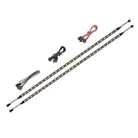 LED RGB PC LEDテープライト 個別にアドレス指定可能 5V 3ピン RGBスプリッターケーブル付き 2x50CM LEDライトストリップ PCコンピューターケース用 Asus Aura、Gigabyte RGB Fusion、MSI My