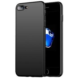 iPhone8 Plus ケース iPhone7 Plus ケース ハード 耐衝撃 おしゃれ 保護カバー 指紋防止 薄型 軽量 レンズ保護 ブランド アイフォンケース スマホケース (iPhone7 Plus/iPhone8 Plus, ブラック)