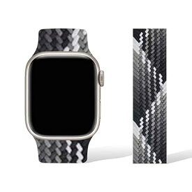 コンパチブル apple watch バンド ブレイデッドソロループ 柔らかいシリコーン糸混紡リサイクルヤーン素材 ステンレス留め具 編組バンド apple watch ultra/8/7/6/5/4/3/2/1/SE対応 通気性 38mm/40mm