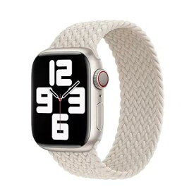 コンパチブル apple watch バンド ブレイデッドソロループ 柔らかいシリコーン糸混紡リサイクルヤーン素材 ステンレス留め具 編組バンド apple watch ultra/8/7/6/5/4/3/2/1/SE対応 通気性 38mm/40mm