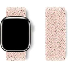 コンパチブル apple watch バンド ブレイデッドソロループ 柔らかいシリコーン糸混紡リサイクルヤーン素材 ステンレス留め具 編組バンド apple watch ultra/8/7/6/5/4/3/2/1/SE対応 通気性 38mm/40mm