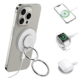 magsafe充電器 3in1 AppleWatch 充電器 15W 折りたため iPhone/iWatch/AirPods充電 TYPE-Cケーブル付き Phone 15 14 13 12 Pro Max/Plus/Pro/Mini,iWatch