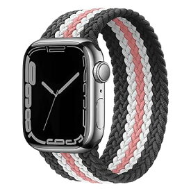 コンパチブル apple watch バンド ブレイデッドソロループ 編組バンド 超軽量デザイン 伸びにくい 通気性 apple watch ultra/8/7/6/5/4/3/2/1/SEに対応 38MM/40MM/41MM、42MM/44MM/4