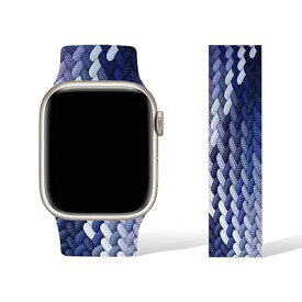 コンパチブル apple watch バンド ブレイデッドソロループ 柔らかいシリコーン糸混紡リサイクルヤーン素材 ステンレス留め具 編組バンド apple watch ultra/8/7/6/5/4/3/2/1/SE対応 通気性 38mm/40mm