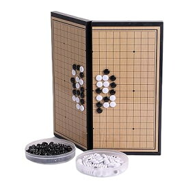 囲碁 マグネット 囲碁セット 19路盤 28.5×28.5cm 囲碁盤 折りたたみ式 ポータブル 碁石 黒180個白180個 初心者用 収納＆持ち運び容易 使いやすい おもちゃ 知育玩具