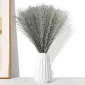 人工的な葦の草、人工的な乾燥した葦の草の花瓶の注入口、人工的な擬似花の綿毛の草の居間の台所結婚式のボヘミアン装飾(灰色青)