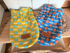 可愛い コーデュロイ巾着 花柄 2色展開！