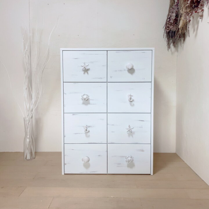 楽天市場】チェスト 白 おしゃれ かわいい ホワイト 4段 タンス  