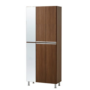 \全商品に使える10%offクーポン!!/ シューズボックス 下駄箱 靴箱 幅75cm 木製 木目柄 国産 日本製 ミラー付き 全身鏡付き 玄関収納 おしゃれ シンプル モダン シューズラック ハイタイプ 洗