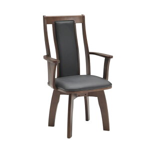 \全商品に使える10%offクーポン!!/ ダイニングチェア 回転 単品 1脚入り ハイバック シンプル モダン 肘付き 木製 ナチュラル ブラウン PVC 合皮 おしゃれ 北欧 回転チェアー 回転式ダイニン