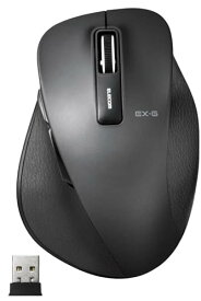 エレコム マウス ワイヤレス レシーバー付属 Lサイズ 5ボタン 戻る・進むボタン搭載 静音 BlueLED 握りの極み ブラック M-XGL10DBSBK