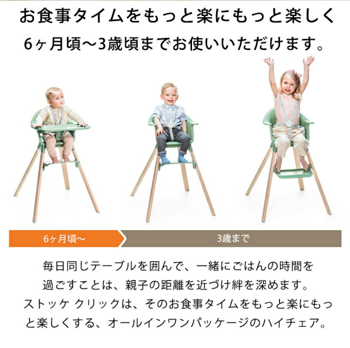 楽天市場】ストッケ クリック クラウドグレー ハイチェア トレイ  