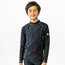 ＼全商品12倍+400円クーポン！／メール便対応 ナイキ NIKE スクール ロングスリーブ ラッシュガード BOYS ブラック グレー 140cm SS23 UV 水着 スクール水着 男子 あす楽対応