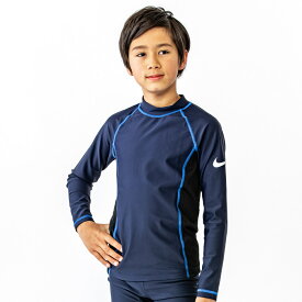 ＼全商品14倍！／メール便対応 ナイキ NIKE スクール ロングスリーブ ラッシュガード BOYS ブルー 150cm SS23 UV 水着 スクール水着 男子 あす楽対応