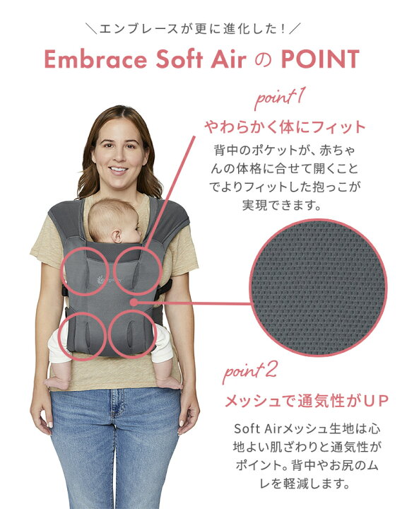 楽天市場】【正規品】 エルゴベビー エンブレース ソフトエア 