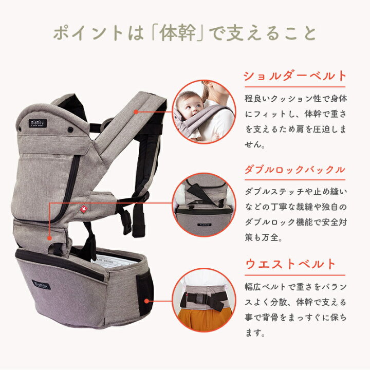 楽天市場】ヒップシート 抱っこ紐 キャリア 【正規品】【日本モデル  