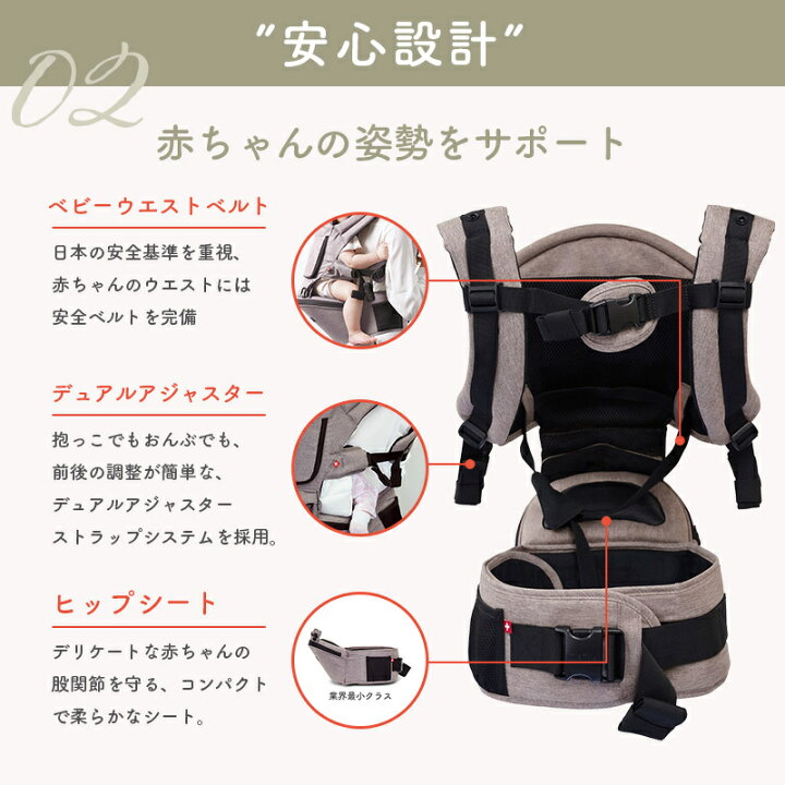 楽天市場】ヒップシート 抱っこ紐 キャリア 【正規品】【日本モデル 