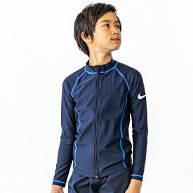 ＼全商品14倍！／メール便対応 ナイキ NIKE スクール ロングスリーブ ラッシュガードジップアップ BOYS ブルー 160cm SS23 F Z UV 水着 スクール水着 男子 あす楽対応