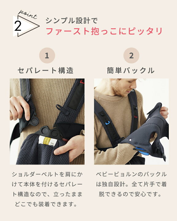 楽天市場】ベビービョルン 抱っこ紐 ミニ エアー MINI Air グレー 