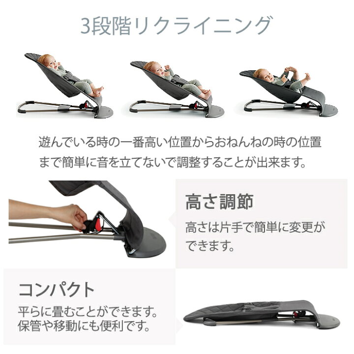 楽天市場】ベビービョルン バウンサー ブリス コットン ブラック 