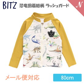 UVカット【メール便対応】 BIT'Z ビッツ 恐竜図鑑総柄 ラッシュガード キナリ 80cm UVカット F.Oインターナショナル エフオー あす楽対応