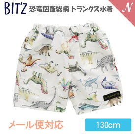 UVカット【メール便対応】 BIT'Z ビッツ 恐竜図鑑総柄 トランクス水着 キナリ 130cm UVカット F.Oインターナショナル エフオー あす楽対応