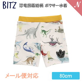 UVカット【メール便対応】 BIT'Z ビッツ 恐竜図鑑総柄 ボクサー水着 キナリ 80cm UVカット F.Oインターナショナル エフオー あす楽対応