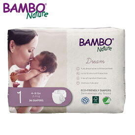 ＼ラッピング無料／ バンボネイチャー ドリーム BAMBO Nature テープタイプ ニューボーン 36枚入 サイズ1 NB 新生児 2～4kg オーガニック 紙おむつ プレミアム おむつ デンマーク 王室御用達