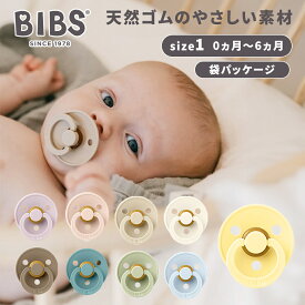 ビブス BIBS カラー おしゃぶり 袋パッケージ size 1 新生児 赤ちゃん ベビー おしゃぶり 天然ゴム 0カ月 ～ 6ヵ月 デンマーク 北欧 かわいい くすみカラー ニュアンスカラー ギフト 出産祝い 男の子 女の子 ギフト 天然 素材 ロングセラー
