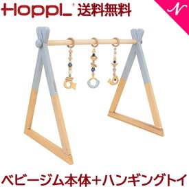 ＼全商品12倍以上！／【送料無料】 HOPPL ホップル ベビージムセット グレー + ハンギングトイ ブルー