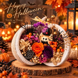 ハロウィン ブッダナッツ 手作りキット 花材セット おばけ オレンジ＆パープル 秋 インテリア ドライフラワー プリザーブドフラワー