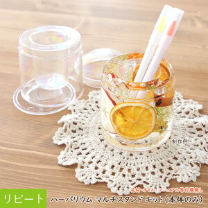 【アクリル本体のみ】 ハーバリウム マルチスタンド キット | コスメ 綿棒 メイクブラシ キット 手作り プレゼント 母の日 誕生日 教室 レッスン ワークショップ アクリル 二重構造 花 ハン