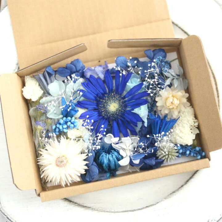 楽天市場】青系 ドライフラワー プリザーブドフラワー 花材詰め合わせ  