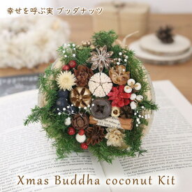ブッダナッツ 手作りキット クリスマスリース ナチュラルインテリア DIY 材料セット Xmas ギフト プレゼント 北欧ナチュラル雑貨 手作り ギフト用 インテリア ハンドメイド おうち時間 天然素材