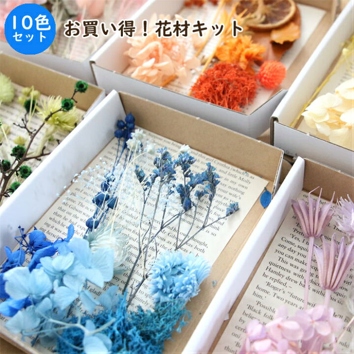 楽天市場】【10色セット】 お買い得！ 花材キット [ ハーバリウム 