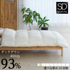 羽毛布団 掛け布団 セミダブルロング 170x210cm フランス産ミュラーダックダウン 400dp 軽量 日本製生地 綿100% シルクプロテイン加工 収納袋付 日本製 受注生産 3年保証付き 肌掛け 合掛け 中厚 普通厚 厚手2層 10種類の厚みから選択可